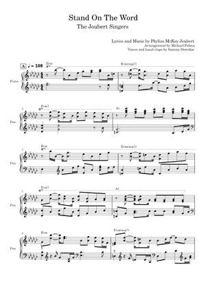 Stand on the word - The Joubert Singers (WIP) Sheet Music for