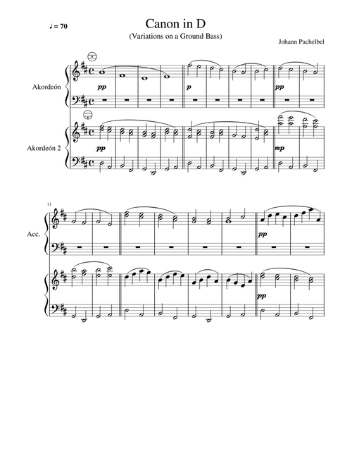 Canon in D duo for accordions