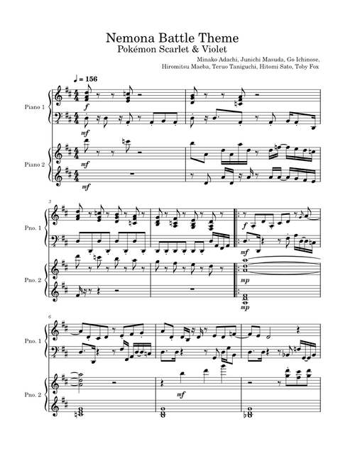 Nemona Battle Theme – Minako Adachi, Junichi Masuda, Go Ichinose, Hiromitsu Maeba, Teruo Taniguchi, Hitomi Sato, Toby Fox