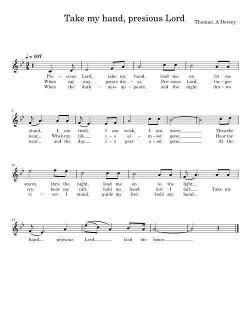 Take my hand, presious Lord - Thomas. A Dorsey