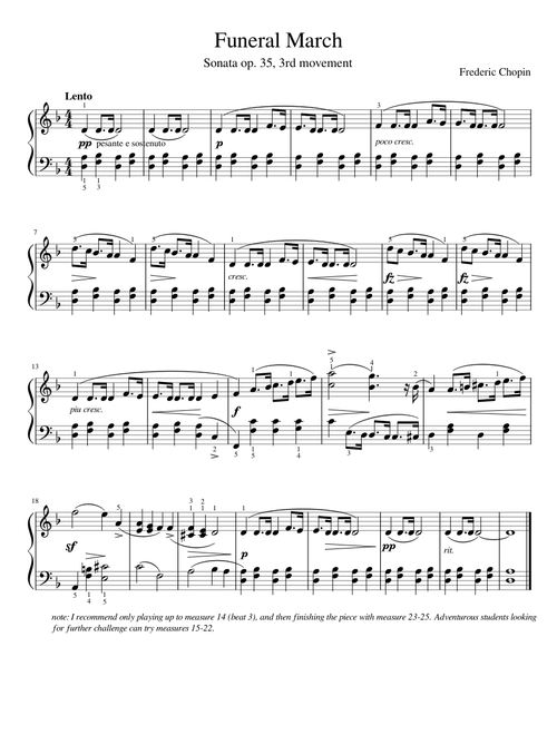 Piano Sonata No 2, op 35, No.1 (Funeral March) – Frédéric Chopin Arrangement of 12 Funeral March