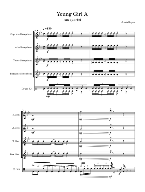 Young Girl A for Sax Quartet