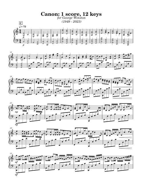 Variations of the Kanon – 12 key variations