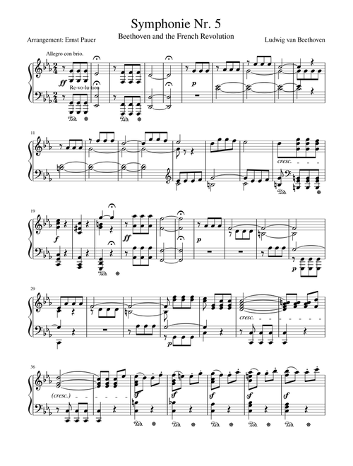 Beethoven Symphony No. 5 (1st movement) for piano solo