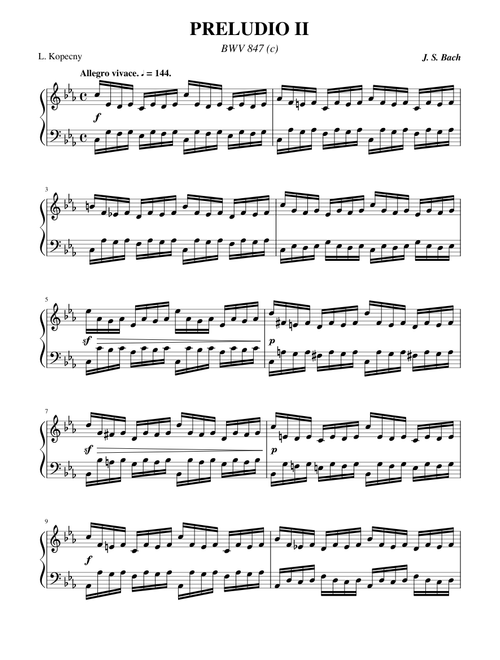 J. S. Bach - Prelude in C Minor | BWV 847 | WTC 1 (real audio)