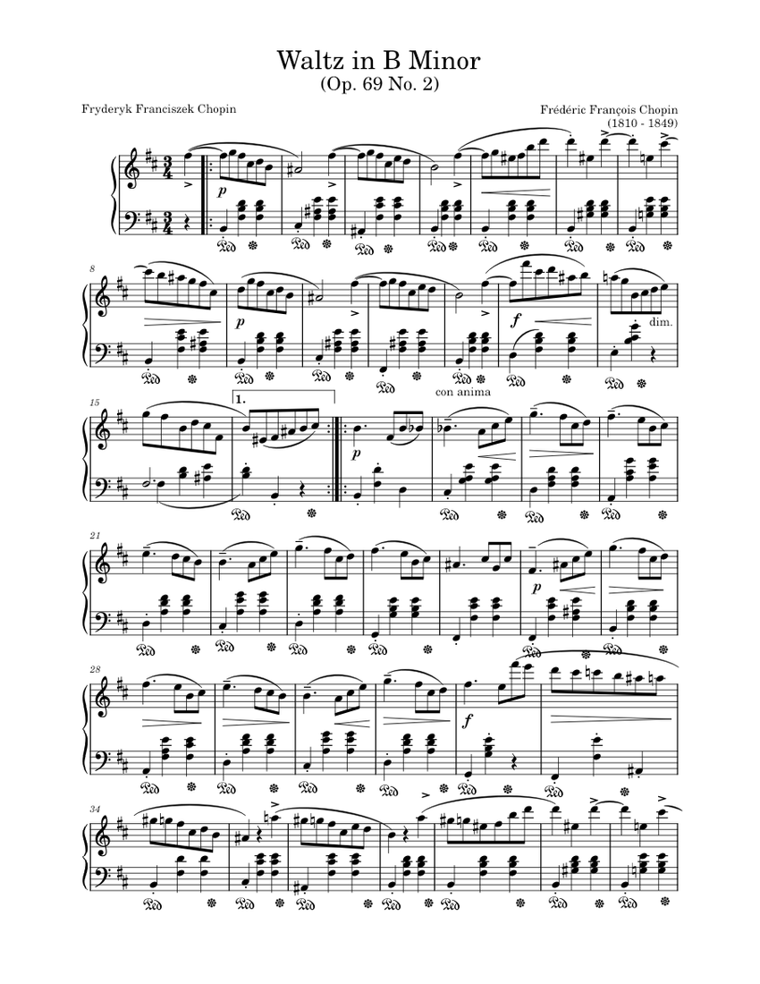 Fr d ric Chopin Waltz In B Minor Op 69 No 2 Sheet Music For Piano fr-d-ric-chopin-waltz-in-b-minor-op-69-no-2-sheet-music-for-piano