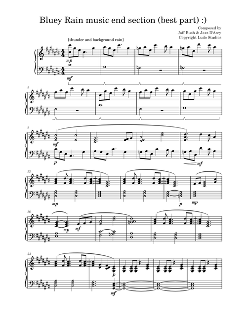 Bluey Rain music - end section (best part :D) – Joff Bush, Jazz D'Arcy