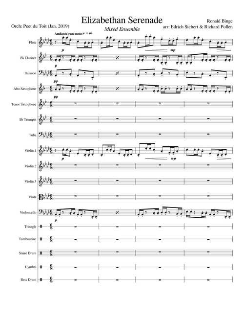 Elizabethan Serenade - Ronald Binge arr: E Siebert & Richard Pollen (Mixed Ensemble)