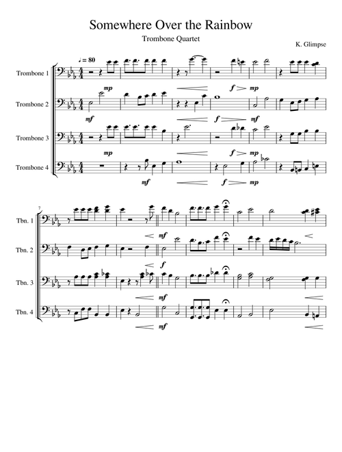 Somewhere Over the Rainbow Trombone Quartet