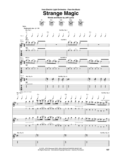 Strange Magic - Electric Light Orchestra (Guitar Tab)