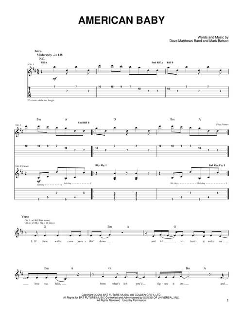 American Baby - Dave Matthews Band (Guitar Tab)