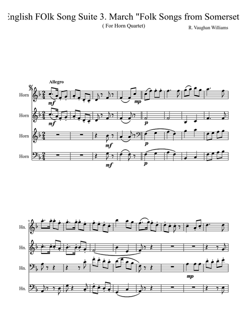 English Folk Song Suite 3. March "Folk Songs from Somerset"