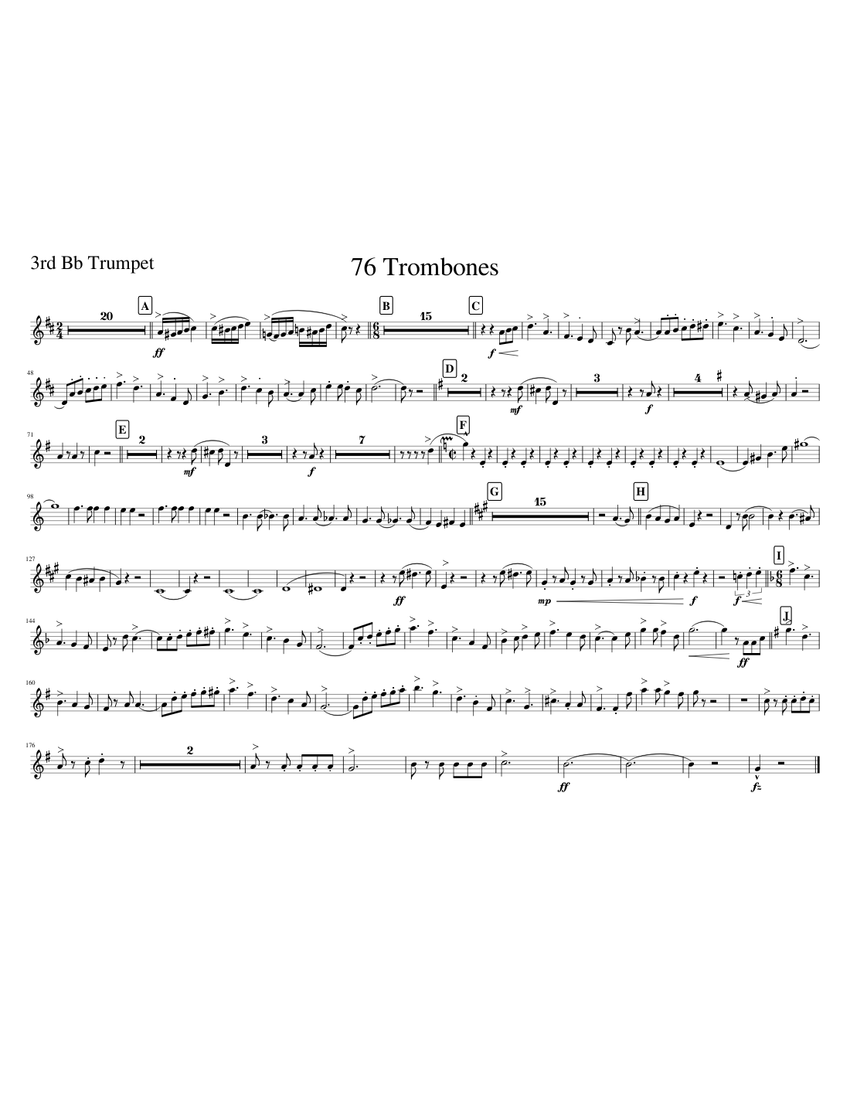 76 Trombones Sheet Music for Piano (Solo) easy | MuseScore.com