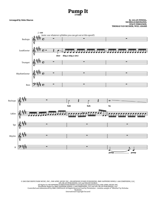 Pump It (Arr. Deke Sharon) - The Black Eyed Peas (Choral)