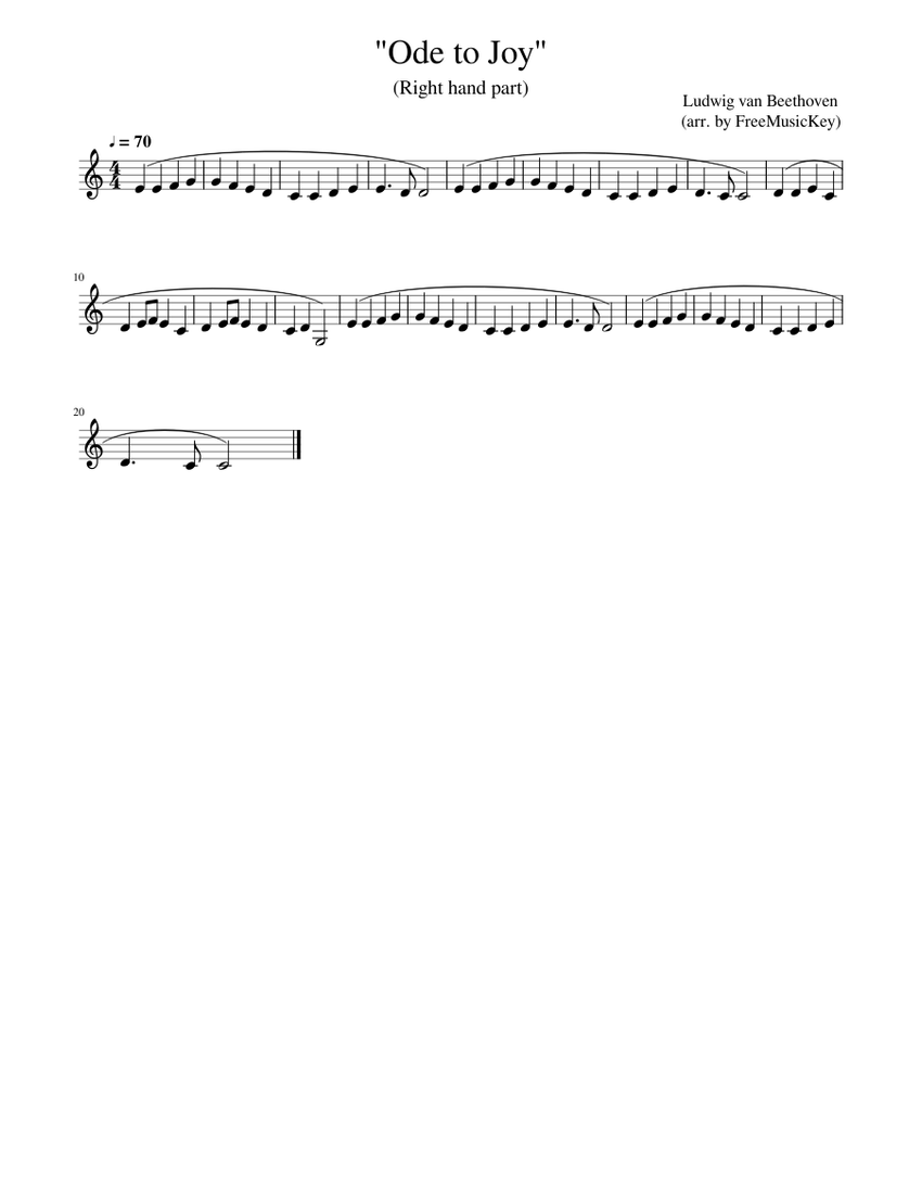 Ode to joy one hand piano on sale