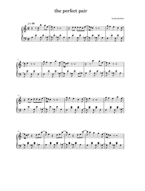 The Perfect Pair (Arr. Beabadoobee) (Piano Solo)