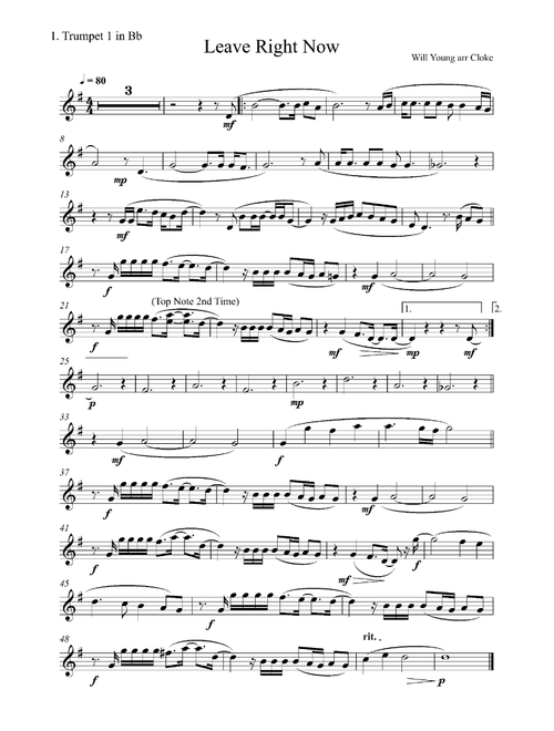 Leave Right Now (Arr. Geoff Cloke) - Will Young (Brass Ensemble)