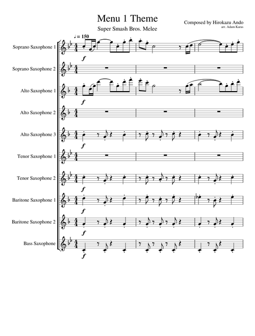 Melee Menu 1 Theme for Sax Choir