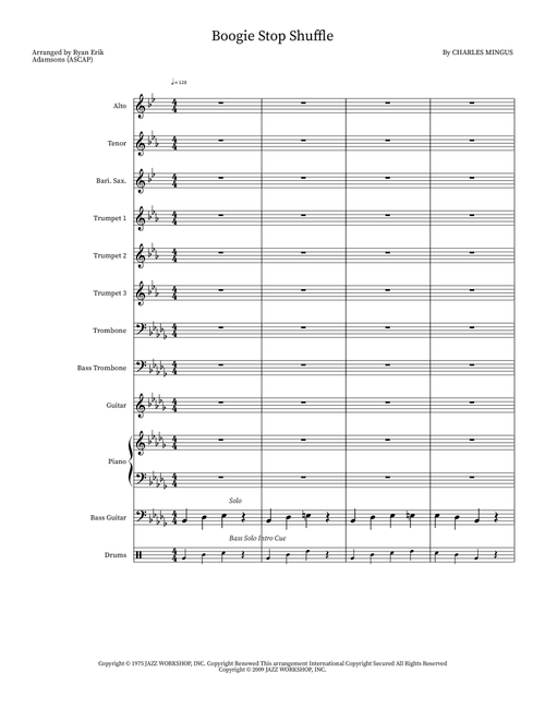 Boogie Stop Shuffle (Arr. Ryan Erik Adamsons (ASCAP)) - Charles Mingus (Jazz Ensemble)