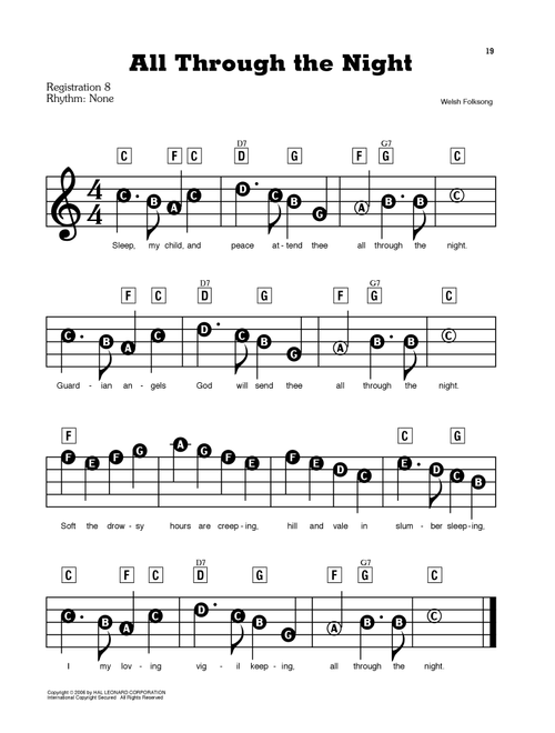 All Through The Night - Welsh Folksong (E-Z Play Today)
