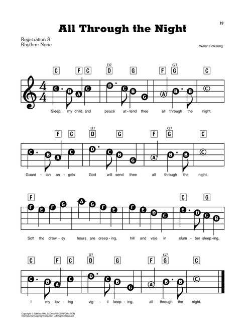 All Through The Night - Welsh Folksong (E-Z Play Today)