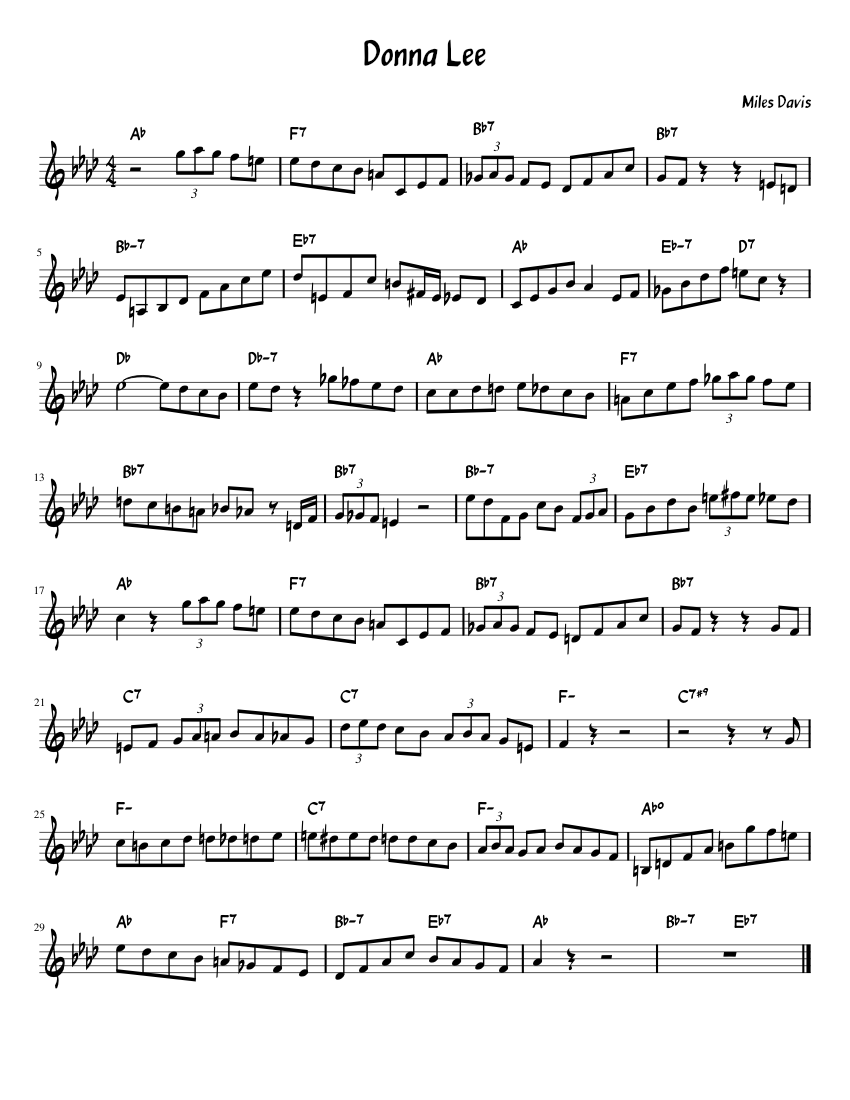Donna Lee Sheet music for Piano (Solo)