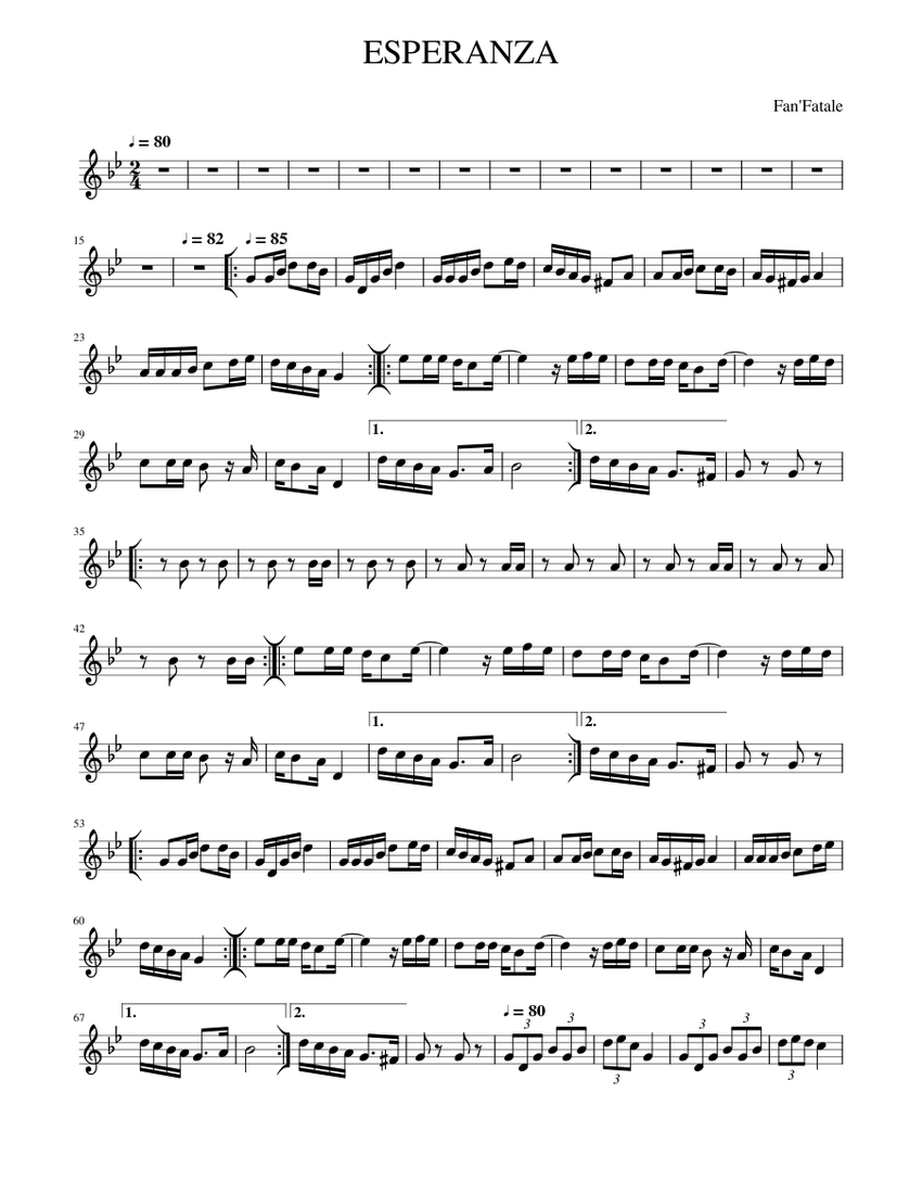 ESPERANZA Sheet Music For Trumpet In B-flat (Solo) | Musescore.com