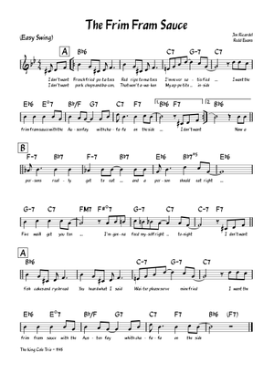 Frim Fram Sauce - Joe Ricardel Sheet Music with Chords for Synthesizer ...