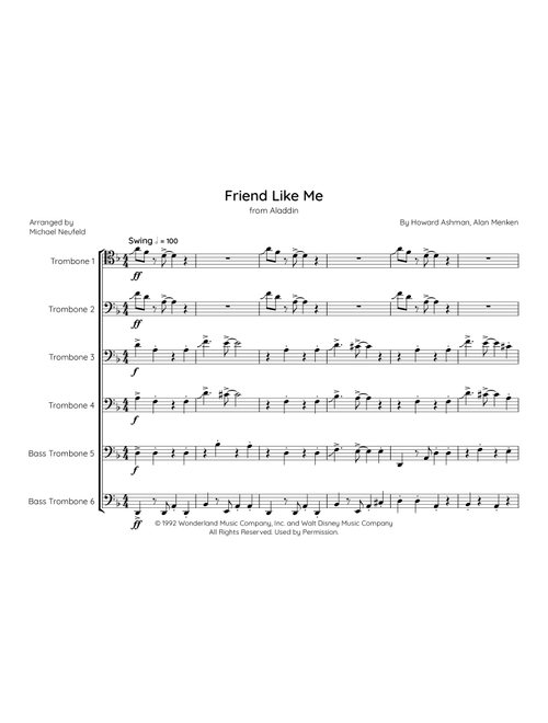 Friend Like Me (Arr. Michael Neufeld) - Howard Ashman, Alan Menken (Small Ensemble)