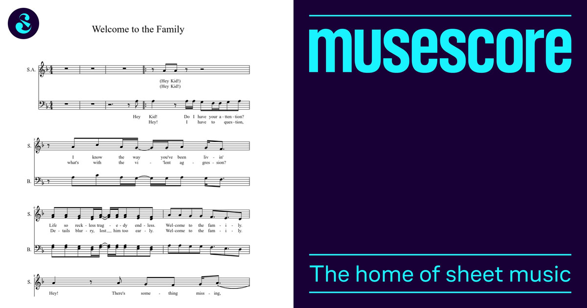 Welcome to the Family Sheet Music for Soprano, Bass voice (Choral