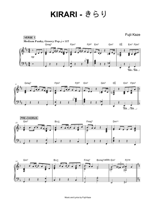 Kirari - きらり - Fujii Kaze (Piano)