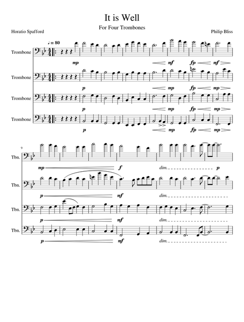 It is Well - Trombone Quartet