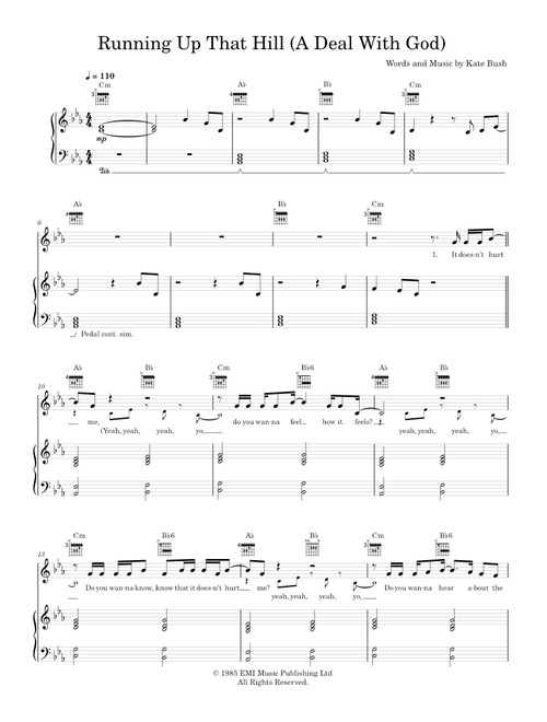 Running up that hill - Kate Bush (Piano-Voice-Guitar)