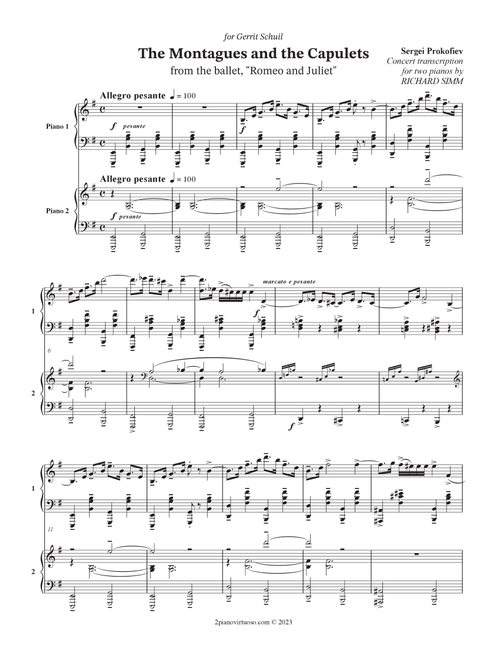 Montagues and Capulets from “Romeo and Juliet” (arr. Richard Simm) (Piano Duet)