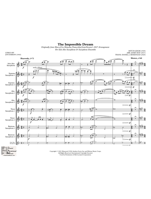 The Impossible Dream (the Quest) (Arr. Daniel J. Armistead) - Mitch Leigh (Woodwind Ensemble)