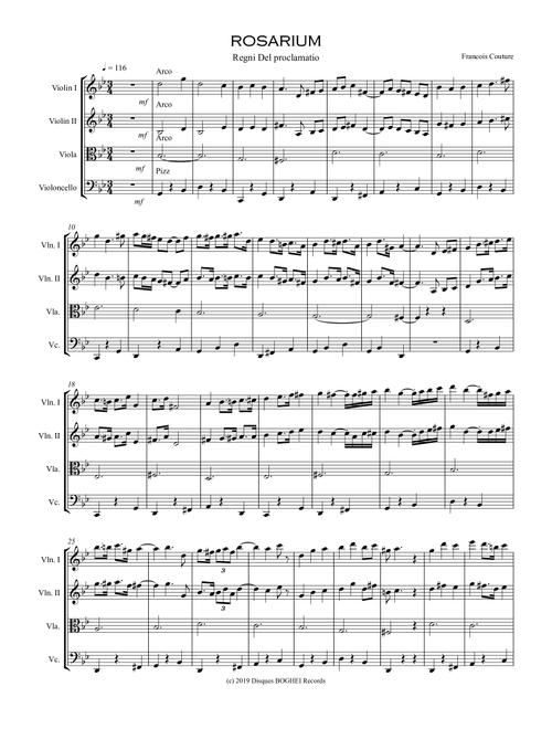 ROSARIUM-Regni Del proclamatio - Francois Couture (String Quartet)