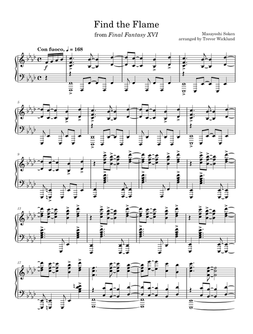 Final Fantasy XVI - Find the Flame (solo piano arrangement)