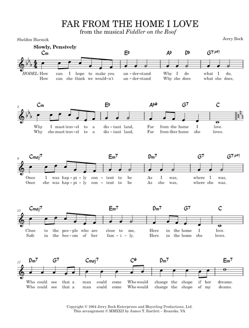 Far From the Home I Love [lead sheet]
