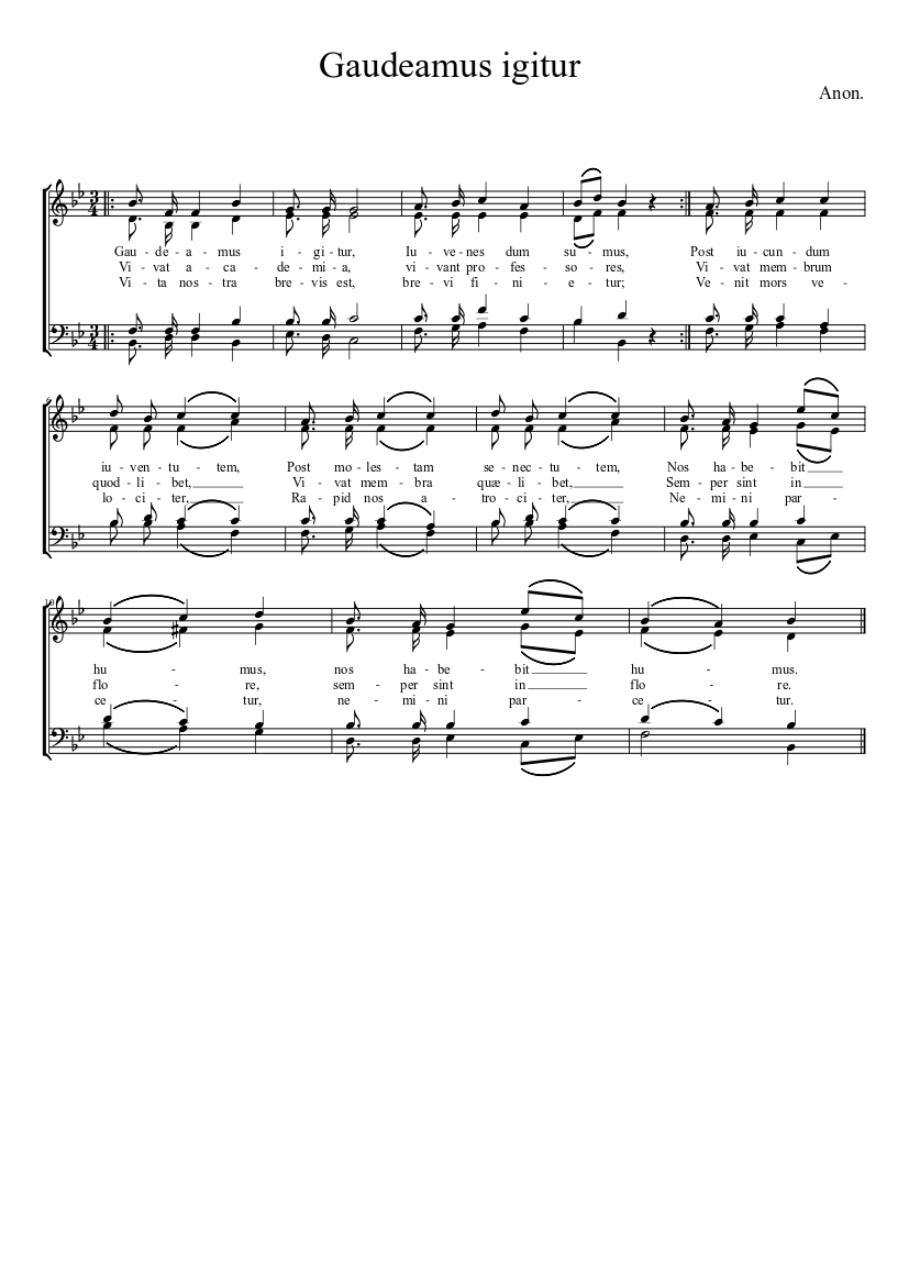 Noticias de última hora flojo antiguo Gaudeamus igitur SATB Sheet music for Soprano, Bass voice (Choral) | Musescore.com Noticias de última hora flojo antiguo Gaudeamus igitur SATB Sheet music for Soprano, Bass voice (Choral) | Musescore.com