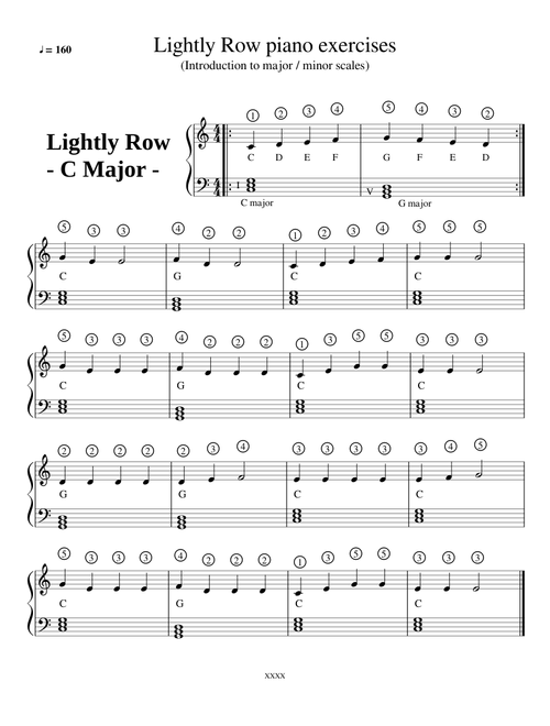 Lightly Row piano exercise