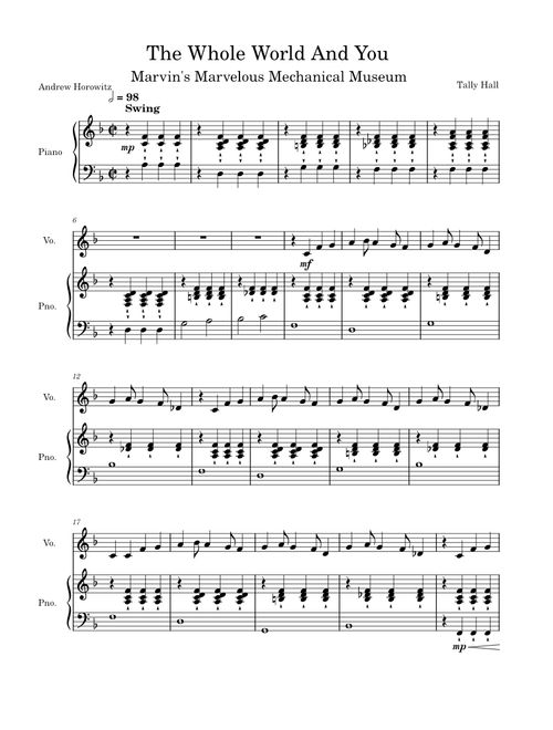 The Whole World And You - Tally Hall (WIP)
