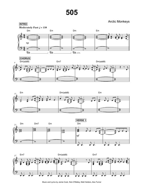 505 - Arctic Monkeys (Piano)