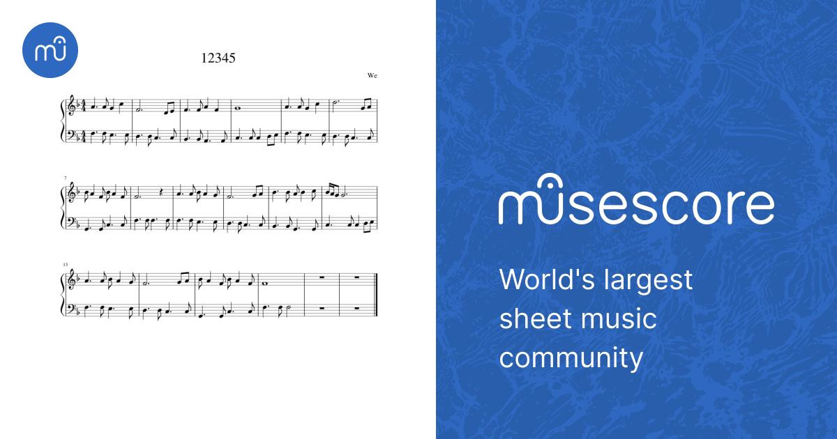 12345 Sheet Music for Piano (Solo) easy | MuseScore.com