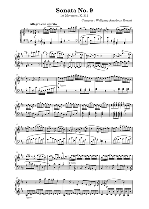 Play Official version of Piano Sonata No.9 in D major, K.311/284c