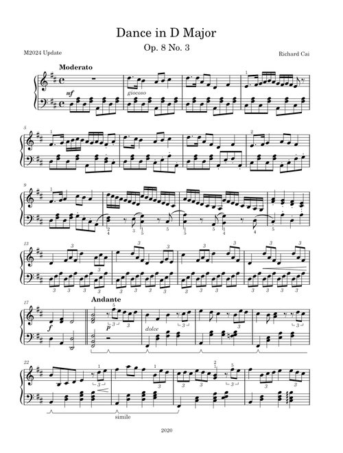 Op.8 No.3 Dance in D Major