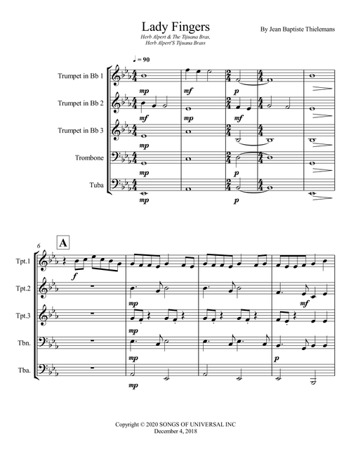 Lady Fingers (Arr. Wesley S. SIlva) - Herb Alpert & The Tijuana Bras (Brass Ensemble)