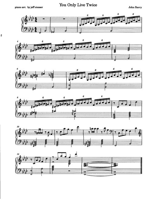 You Only Live Twice (cues) (Arr. jeff siesser) - John Barry (Piano Solo)