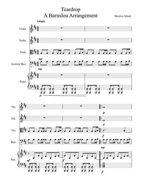 Tear Drop - Massive Attack - Barnslou Arrangement