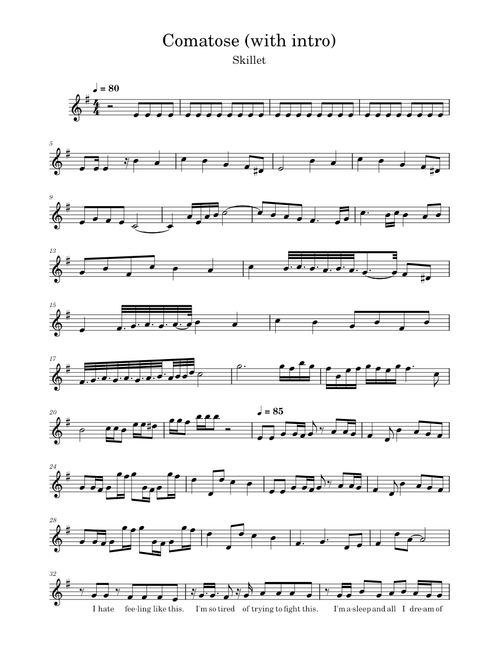 Comatose – Skillet (Violin Solo)