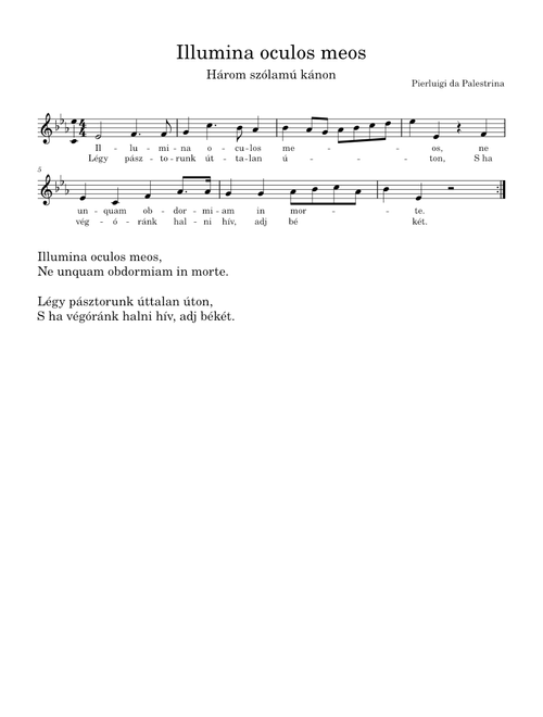 Illumina oculos meos – Giovanni Pierluigi da Palestrina